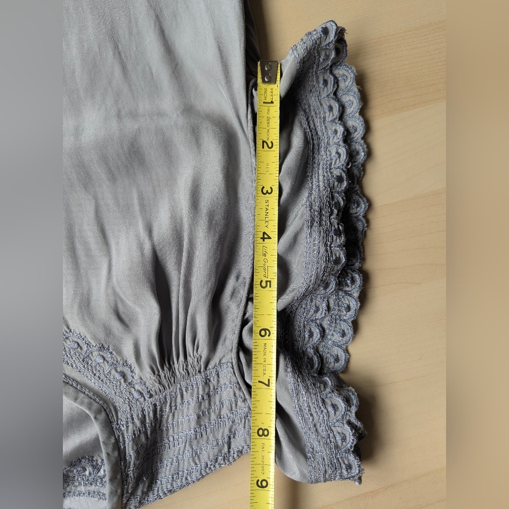 Isabel Marant Etoile‎ 100% Silk Gray Grey Lace Cap Sleeve Lightweight Slip Dress - Picture 7 of 16